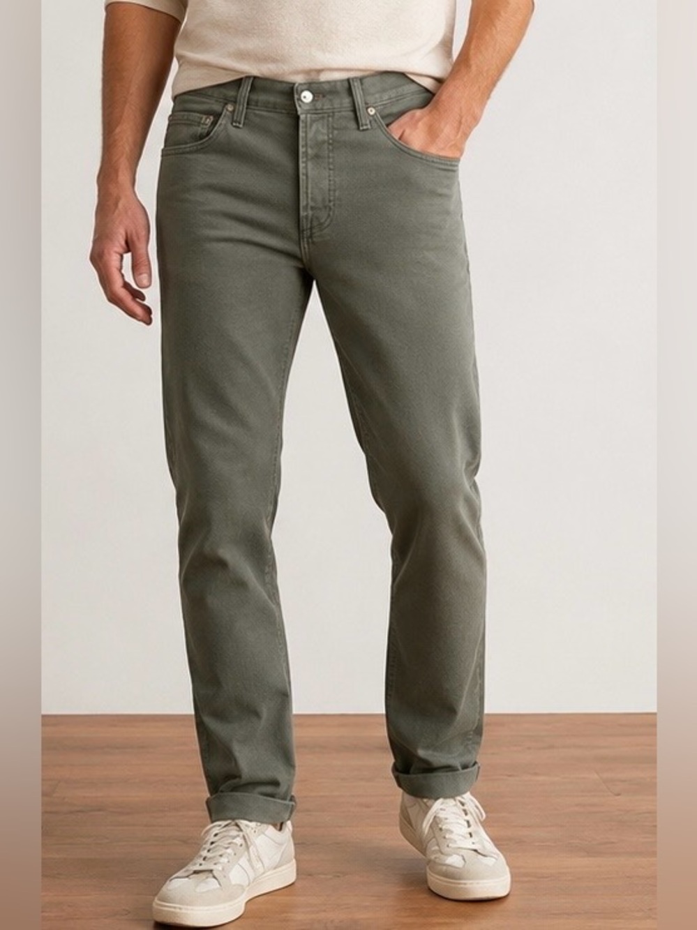 Baldwin The Reed Classic Straight Jeans – Olive Green – 29x29 – Made in USA
